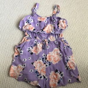Justice size 12 romper, purple floral.